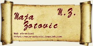 Maja Zotović vizit kartica